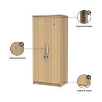 Gambar Informa Rana Lemari Pakaian 2 Pintu - Cokelat Maple Wardrobe Storage Kabinet Tempat Simpan Baju Lemari Pintu Ayun Tarik Aesthetic dari sauqi bako1 undefined 4 Tokopedia