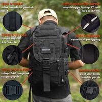 Gambar [ORIGINAL] Tas Kuat Awet Tactical Army Ransel Punggung PX353 Hitam dari Refreshop undefined 2 Tokopedia