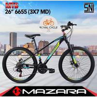 Gambar Sepeda Gunung Ukuran 26 Inch 6655 MD Mazara - Hitam Orange dari Royal Cycle undefined 2 Tokopedia