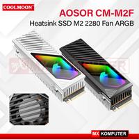Gambar COOLMOON AOSOR CM-M2F Heatsink SSD M2 SATA NVME 2280 FAN ARGB - Putih dari MXKomputer_NEW undefined 1 Tokopedia