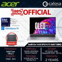 Gambar Acer Swift Go 14 AI SFG14 73 56A7 58BQ Ultra 5 125H RAM 32GB SSD 512GB 14″ 2.8K OLED Windows 11 Home OHS 2021 SFG14-73-56A7 SFG14-73-58BQ - Silver dari Calosa Surabaya undefined 1 Tokopedia