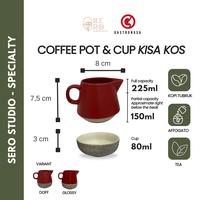 Gambar KISA KOS Coffee Pot & Cup - Teko dan cangkir kopi keramik - Manual brew - white dari Sero.ID undefined 2 Tokopedia