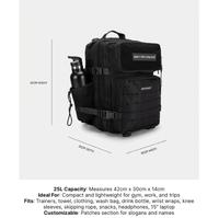 Gambar Built for 4 Athletes MEDIUM BACKPACK (25L). Tas Gym Ransel Unisex Pria Wanita Original Product - Black dari Karsolon Store undefined 5 Tokopedia