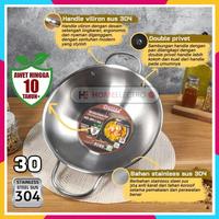 Gambar Supra Wok Wajan Penggorengan Stainless Steel 30 cm SUS 304 - 30CM dari Home Electro undefined 1 Tokopedia