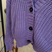 Gambar cardigan ungu lilac tebal knit rajut jumbo bigsize big size cardy outer wanita oversize dari felicious bells fashion undefined 4 Tokopedia