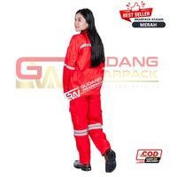 Gambar Wearpack Coverall Safety - Baju Seragam Kerja Proyek, , Katelpak Murah Nyaman - MERAH POLOS_XL dari Guine-Store undefined 5 Tokopedia
