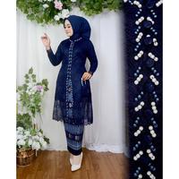 Gambar Set Kebaya Kurung Fm Brokat Premium Busui Friendly - SET MAROON, M dari Hubaren Store undefined 4 Tokopedia