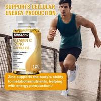 Gambar KIRKLAND Vitamin C 1000mg with Zinc 20mg Capsules for Supports Cellular Energy Production and Collagen Formation, Immune System Support Untuk Mendukung Produksi Energi Seluler Dan Pembentukan Kolagen, Dukungan Sistem Kekebalan Tubuh 120pcs - 1 Bottle/120pcs dari RUBBLEMART undefined 4 Tokopedia