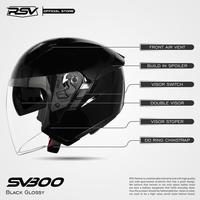Gambar HELM RSV SV300 BLACK GLOSSY DOUBLE VISOR Motorcycle - XXL dari Jayanti Toko3355 undefined 1 Tokopedia
