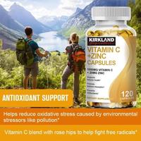Gambar KIRKLAND Vitamin C 1000mg with Zinc 20mg Capsules for Supports Cellular Energy Production and Collagen Formation, Immune System Support Untuk Mendukung Produksi Energi Seluler Dan Pembentukan Kolagen, Dukungan Sistem Kekebalan Tubuh 120pcs - 1 Bottle/120pcs dari RUBBLEMART undefined 5 Tokopedia
