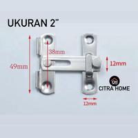 Gambar Grendel Slot Kait Pintu Lemari Stainless Steel - 2 inch dari Cassie88 undefined 2 Tokopedia