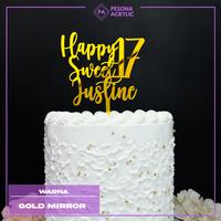 Gambar Topper Cake Custom/Topper Cake Gold Mirror/Topper Cake Custom Mewah - S/8cm, Gold dari Pesona Acrylic undefined 4 Tokopedia