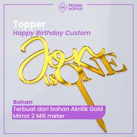 Gambar Topper Cake Custom/Topper Cake Gold Mirror/Topper Cake Custom Mewah - S/8cm, Gold dari Pesona Acrylic undefined 2 Tokopedia