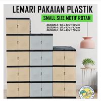 Gambar Tabitha Lemari Susun 4 Tingkat Pintu Laci Drawer Cabinet Pakaian Baju Plastik Motif Rotan Anyaman dari MagicSun undefined 2 Tokopedia