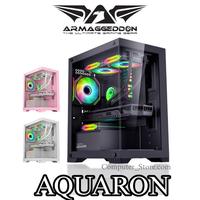 Gambar Casing PC Gaming Armageddon Aquaron M- Mini Micro Tampered Glass Case akuarium aquarium Black White Pink - Black, CASE ONLY dari Toko Ajjijan Jaya undefined 1 Tokopedia