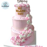 Gambar CUSTOMED WEDDING ANNIVERSARY BIRTHDAY CAKE KUE 3 TINGKAT/TIER - vanilla strober, bawah dummy dari Big Boss Cakery undefined 1 Tokopedia