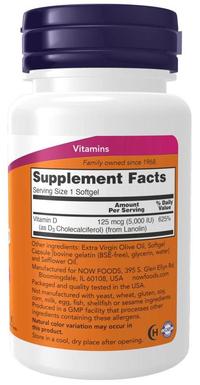 Gambar Now Foods Food Vitamin Vit D-3 D 3 D3 5000IU 5000 IU 5,000iu 120 - 120 Softgels dari Emran Clean ID undefined 4 Tokopedia