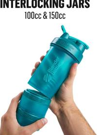 Gambar BARANG TERLARIS BlenderBottle ProStak System 650 ml with Pill & Protein Storage Blender Bottle - Blue dari StoreApreal undefined 3 Tokopedia