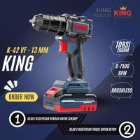 Gambar mesin bor baterai cordless impact 42 volt King Japan - KING 42 BRUSLES dari fishing.umkm undefined 2 Tokopedia