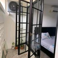 Gambar kusen +jendela T 120x P150cm ornamen kotak free packing kayu - putih, bening, samping dari bakul jendela aluminium undefined 1 Tokopedia