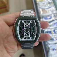 Gambar Jam Tangan Pria Original LEOPARD R7 L8065 Case Oval Ukuran Besar Tali Rantai Stainless Steel Free Box Baterai COD - Silver List Hijau dari MegaWatch undefined 1 Tokopedia