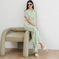 Gambar I Look Daily Lucy One Set Setelan Baju Panjang Wanita Kulot Rayon Motif Celana Atasan Santai Tangan Pendek - GREEN, S dari ILOOKDAILY_NEW undefined 5 Tokopedia
