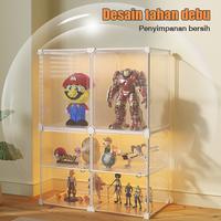 Gambar Oversize Kotak display /Transparent Storage Display Box PP /Drop Front Acrylic Plastic Kotak Akrilik Aesthetic / Display Storage/Diecast Action Figure/Lemari rak sepatu/kotak tertutup multi-layer/Organizer Display Box - 1Kolom 2Lapis dari AKOM HOME undefined 4 Tokopedia