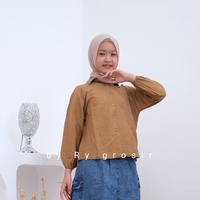 Gambar Blouse Anak Perempuan Kemeja Polos - Hitam, Satu ukuran dari RY GROSIR undefined 4 Tokopedia