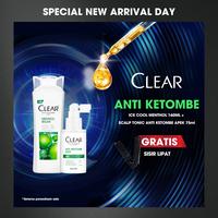 Gambar [BUY 2 FREE SISIR] Clear Shampoo Anti Ketombe Ice Cool Menthol 160Ml & Anti Dandruff Scalp Tonic Hair Tonic Anti Ketombe Apek 75ml / CLEAR Anti Dandruff Scalp Tonic Hair Tonic Anti Ketombe Gatel 75ml - Hair Tonic Anti Ketombe Apek 75ml  dari Unilever Hair Beauty Studio undefined 1 Tokopedia