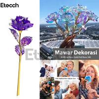 Gambar Bunga Mawar Dekorasi Artificial Rose Gold Foil Rose 24K Dengan 6 Pilihan Warna. Hadiah Plastik Merah Pink - Gold dari Etecch undefined 5 Tokopedia