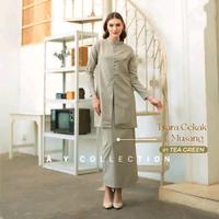 Gambar Zaheera one set kurung melayu polos motif kancing elegan simple mewah dress pesta baju kondangan viral - in cerise, S dari SURYA GALLERY undefined 5 Tokopedia