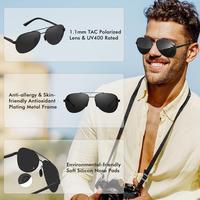 Gambar LUENX Kacamata Hitam Aviator Sunglasses for Men Women Polarized - UV400 Protection, Stylish Shades 59 MM, Driving, Outdoor Activities  Original Sunglasses 6403-1 - black/Non-mirrored dari LUENX Sunglasses undefined 5 Tokopedia