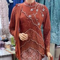 Gambar Atasan Kebaya Asma Selendang Lepas Pasang - Tille Bordir Pinggiran dan Furing Hyget - Panjang, Remaja, Brokat, Dress, Katun, Kondangan, Setelan, Baju, Natal Cantik Wanita Wisuda Pesta Mewah - Teracota, Atasan L dari ASMA ONLINE SHOP undefined 4 Tokopedia