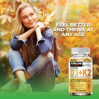 Gambar Kirkland  Vitamin D3 K2 Capsules 10000 Iu (250Mcg) D3 + 200Mcg K2 Mk7 Supports Bones, Teeth And Musclesimmunitymaintains Blood Healthsupports Brain Function And Mood 120Pcs Kapsul Vitamin D3 K2 Mendukung Tulang, Gigi - 1 Bottle/120pcs dari Einkaufs undefined 2 Tokopedia