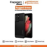 Gambar Case For Samsung Galaxy S21 Ultra Plus Spigen Rugged Armor Carbon Casing - S21 Ultra, Black dari Spigen Indonesia undefined 1 Tokopedia