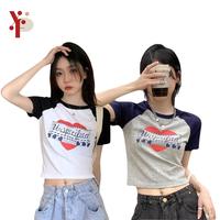 Gambar Yoona BJ389 Baju Croptop Kaos Oblong Wanita Atasan Ketat Print Huruf Retro Bahan Katun Polyester Tshirt Polos Pendek Printing Cewek Tee Tulisan Distro - ABU, L dari yoona.fashion undefined 1 Tokopedia