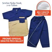Gambar Setelan Koko Anak Kombinasi Baju Muslim Koko Anak Laki laki One Set Koko Sarung Celana Anak 2-10 Tahun Lembut - Hitam-Abu, 6 Tahun dari SYAM STORY_NEW undefined 5 Tokopedia