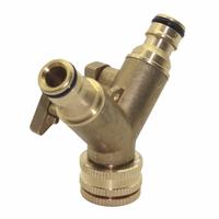 Gambar 3/4" Brass 2-Way Shut Off Coupling With Valve garden water tap splitter water hose connector irrigation copper joint dari Luminoi undefined 3 Tokopedia