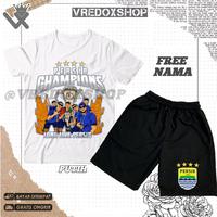 Gambar (BISA COD) Setelan Kaos Celana Pendek Motif Persib Bandung Bintang 4 Champion Liga 1/ Baju Persib Champion Liga1 2025 Back to Back/ T-shirt Kids Pakaian Distro Fashion Anak untuk Laki-laki dan Perempuan Usia 3-12 Tahun/ Free  Nama - Hitam, M 3-4 Tahun dari VredoX undefined 2 Tokopedia