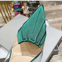 Gambar BINE 257 SEPATU WANITA PUMP HEELS PESTA TRANSPARAN HEELS IMPORT SHOES 9cm Hitam/Hijau/Orange/Putih - Green, 34 dari Bine undefined 5 Tokopedia
