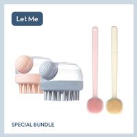 Gambar 【BUNDLE 】Let Me Set Peralatan Mandi Multifungsi Sikat Punggung dan Sikat Keramas Tempat Sabun Silikon Brush Pria Wanita LM-2132+2141 - Gray-Cream dari Letme Home Living undefined 1 Tokopedia