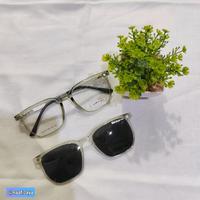 Gambar Kacamata Frame Clip On Unisex Kotak Lensa Polaris dan Normal - Caramel, Prem aja dari Kacamata Raafi Jaya undefined 5 Tokopedia