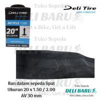 Gambar Delitire Ban dalam 20 x 1.50 / 2.00 AV 30mm deli tire pentil motor sepeda lipat dari Deli baru undefined 3 Tokopedia