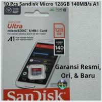 Gambar (10 Pcs) Sandisk MicroSD Ultra 128GB 140Mbps A1 MicroSDXC (10 Pcs) dari Aquarius Ofc undefined 1 Tokopedia