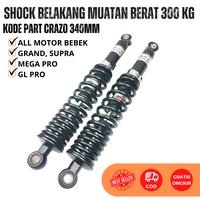 Gambar Shock Belakang Muatan Berat 300 KG Motor Bebek Supra Karisma GL / ShockBreaker Beban Berat 340 MM dari Sinar Motor Sparepart_NEW undefined 3 Tokopedia
