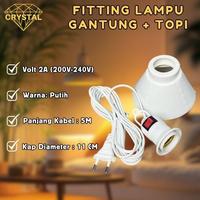 Gambar Sivitech Fitting Lampu Gantung E27 + Topi & Kabel 5 Meter - Cocok untuk Toko Dapur Gudang Outdoor - Instalasi Mudah & Cepat - Best Quality Saklar - FITTING TOPI dari Gold Crystal_NEW undefined 3 Tokopedia