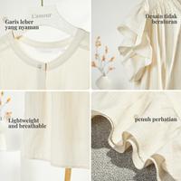 Gambar Nonmoi - Carmen Top Atasan Wanita Linen Lengan Pendek Bahan Rayon - Apricot, S dari Nonmoi.id undefined 5 Tokopedia