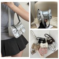 Gambar Korean Pleated Bow Shoulder Bag Woman Versatile Armpit Bag Balck White Silver Pink Handbags For Women Underarm Bag Phone Bags - Black dari emily lapak stooore undefined 1 Tokopedia