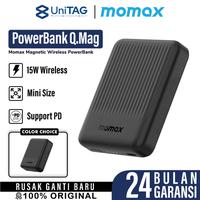 Gambar Powerbank Magnetic MagSafe Momax Minimal 15W 5000mAh 10000mAh Chargin Baterai Pengisi Jam - Black, 5000mAh dari UniTAG Store undefined 1 Tokopedia