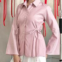 Gambar MISSIE YOONA Rope Salur Slim Shirt kemeja salur fit body - BLUE, L - XL dari Missie.id undefined 1 Tokopedia